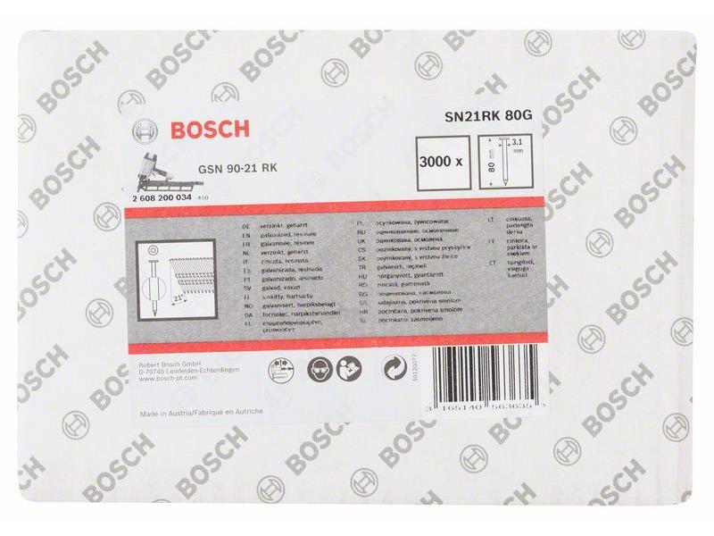 Žeblji v traku z okroglo glavo SN21RK 80G 3,1 mm, 80 mm, pocinkano, gladko