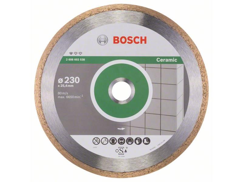 Diamantna rezalna plošča Bosch Standard for Ceramic, Dimenzije: 230x25,40x1,6x7mm, 2608602538