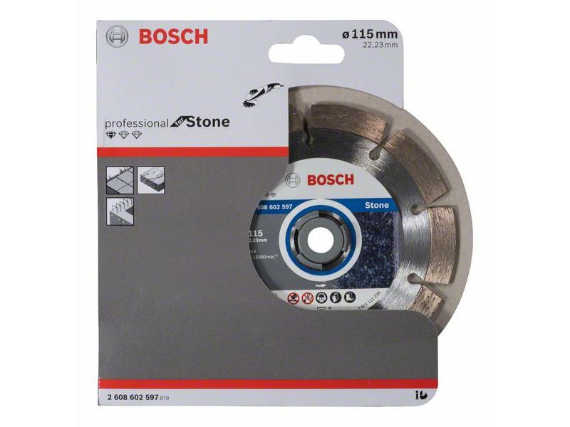 Diamantna rezalna plošča Bosch Standard for Stone, Dimenzije: 115x22,23x1,6x10mm, 2608602597