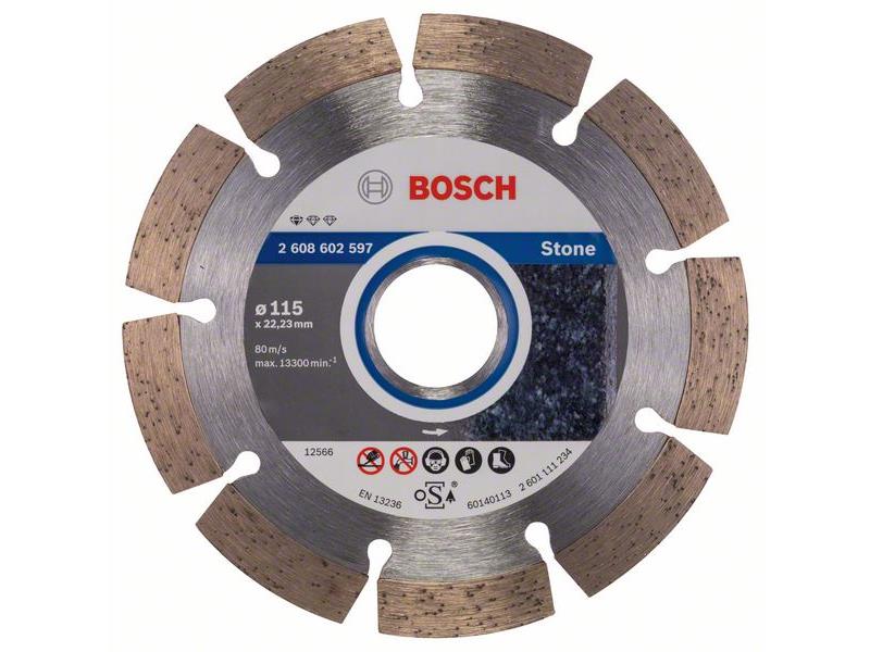 Diamantna rezalna plošča Bosch Standard for Stone, Dimenzije: 115x22,23x1,6x10mm, 2608602597
