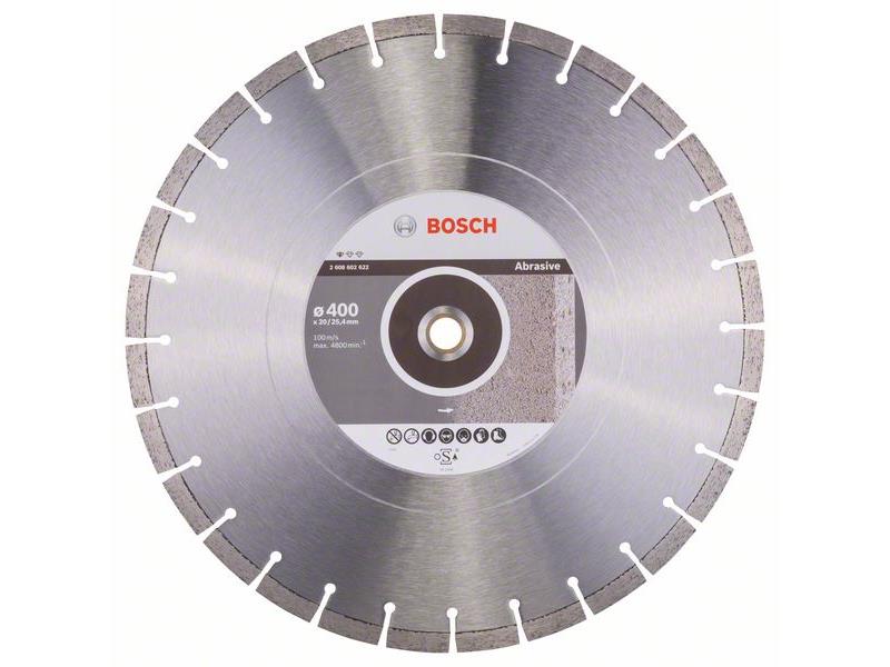 Diamantna rezalna plošča Bosch Standard for Abrasive, Dimenzije: 400x20/25,40x3,2 x10mm, 2608602622