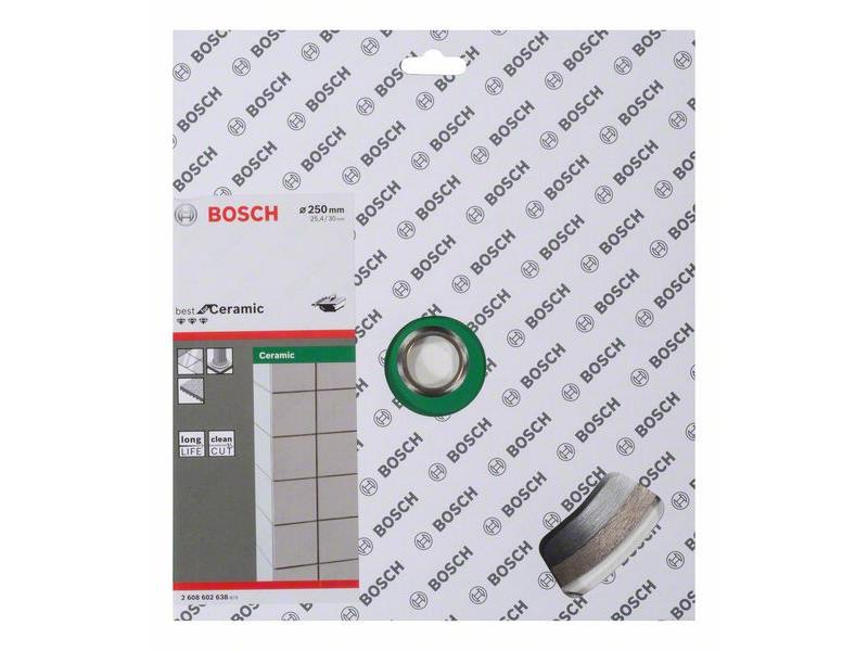 Diamantna rezalna plošča Bosch Best for Ceramic, Dimenzije: 250x30/25,40x2,4x10mm, 2608602638