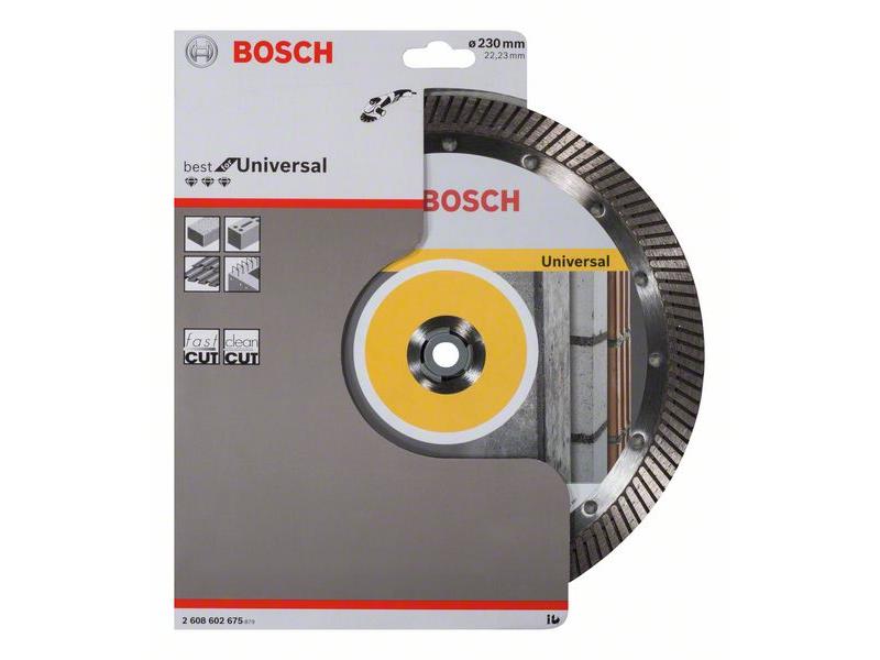 Diamantna rezalna plošča Bosch Best for Universal Turbo, Dimenzije: 230x22,23x2,5x15mm, 2608602675