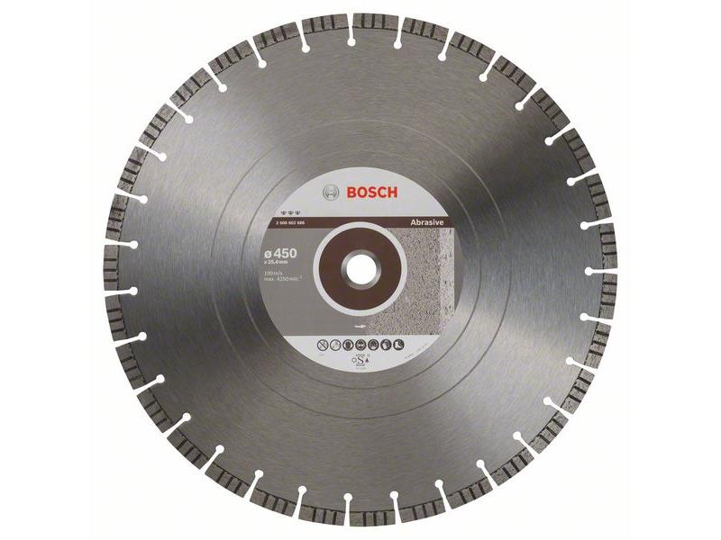 Diamantna rezalna plošča Bosch Best for Abrasive, Dimenzije: 450x25,40x3,6x12mm, 2608602688