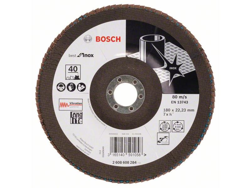 Lamelna brusilna plošča X581, Best for Inox 180 mm, 22,23 mm, 40