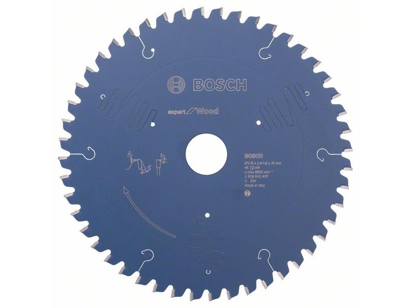 List za krožne žage Bosch Expert for Wood, Dimenzije: 216x30x2,4mm, Zob: 48, 2608642497
