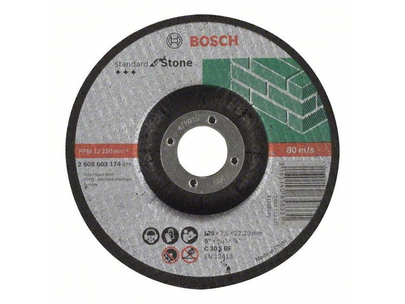 Kolenasta rezalna plošča Bosch Standard for Stone C 30 S BF, Dimenzije: 125x22,23x2,5mm, 2608603174