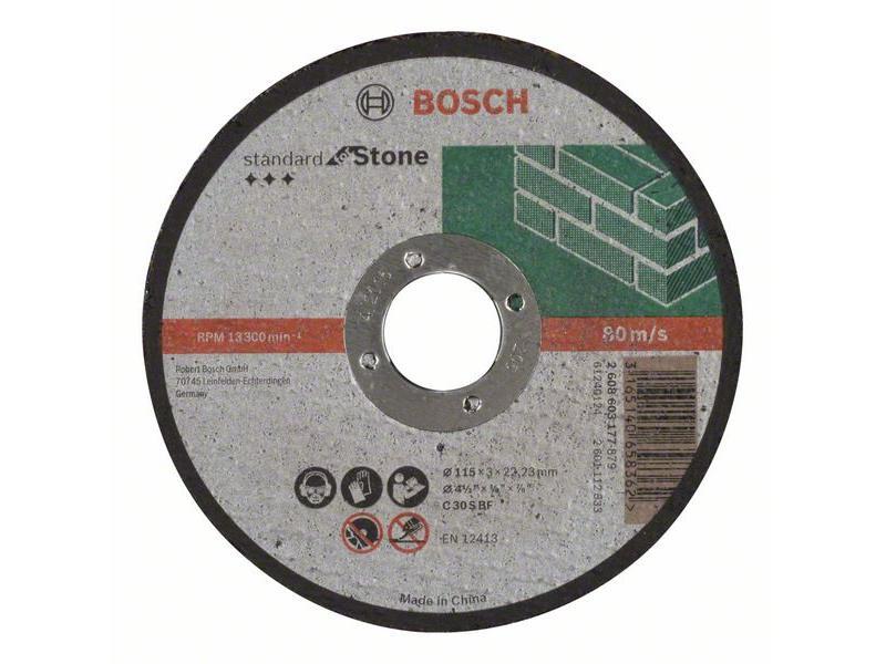 Ravna rezalna plošča Bosch Standard for Stone C 30 S BF, Pakiranje: 25kos, Dimenzije: 115x22,23x3mm, 2608603177