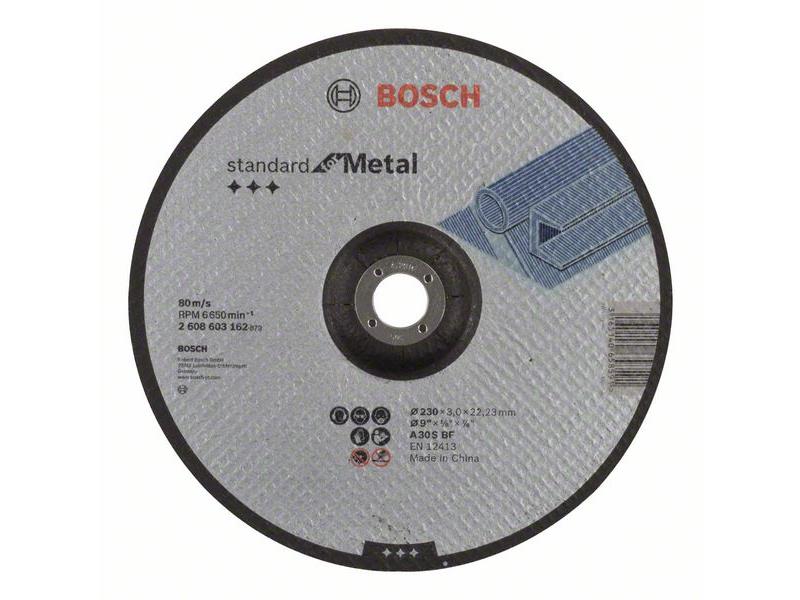Kolenasta rezalna plošča Bosch Standard for Metal A 30 S BF, Pakiranje: 25kos, Dimenzije: 230x22,23x3mm, 2608603162
