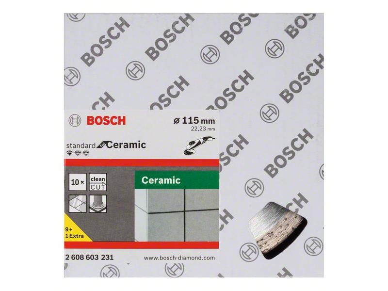 Diamantna rezalna plošča Bosch Standard for Ceramic, Dimenzije: 115x22,23x1,6x7mm, 2608603231