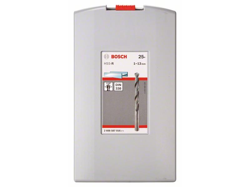 25-delni komplet svedrov za kovino Bosch ProBox HSS-R DIN 338, Dimenzije: 1-13mm, 2608587016