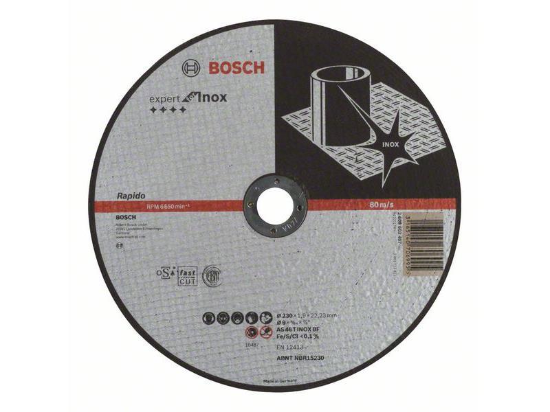 Ravna rezalna plošča Bosch, Expert for Inox - Rapido, AS 46 T INOX BF, 230mm, 1,9mm, 2608603407