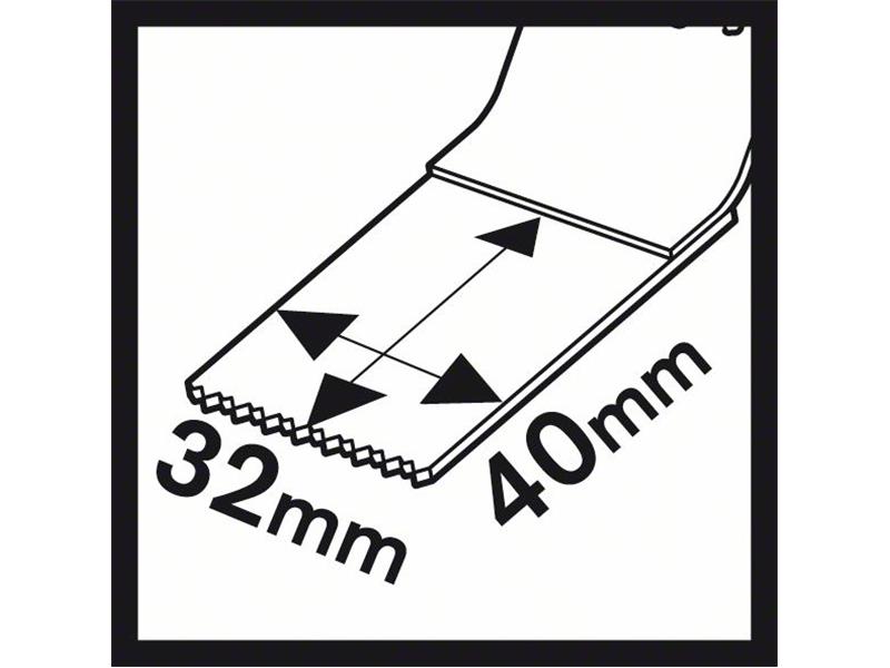 Carbide Potopni žagin list Bosch AIZ 32 AT, Metal, Pakiranje: 5kos, Dimenzije: 40x32mm, 2608662033