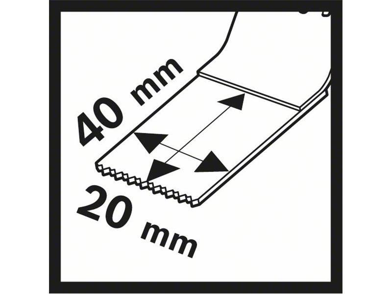 Carbide Potopni žagin list Bosch AIZ 20 AT, Metal, Pakiranje: 5kos, Dimenzije: 40x20mm, 2608662034