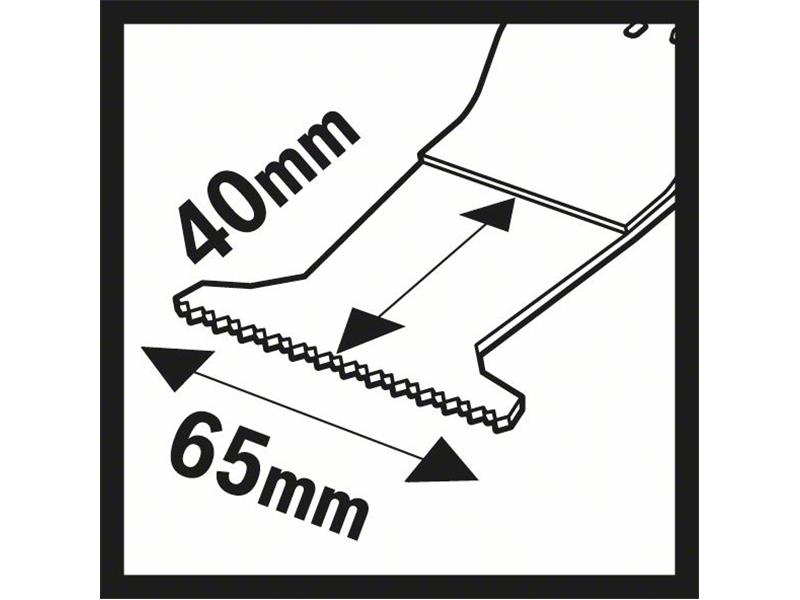 Bimetalen potopni žagin list Bosch SAIZ 65 BB Wood and Nails, Dimenzije: 40x65mm, 2608662036