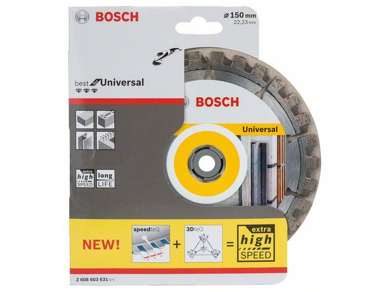 Diamantna rezalna Bosch plošča Best for Universal, Dimenzije: 150x22,23x2,4x12mm, 2608603631