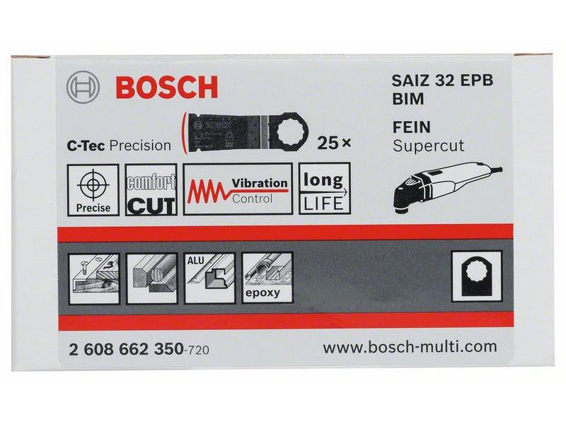 BIM potopni žagin list Bosch SAIZ 32 EPB Wood and Metal, Dimenzije: 32x50mm, 2608662350