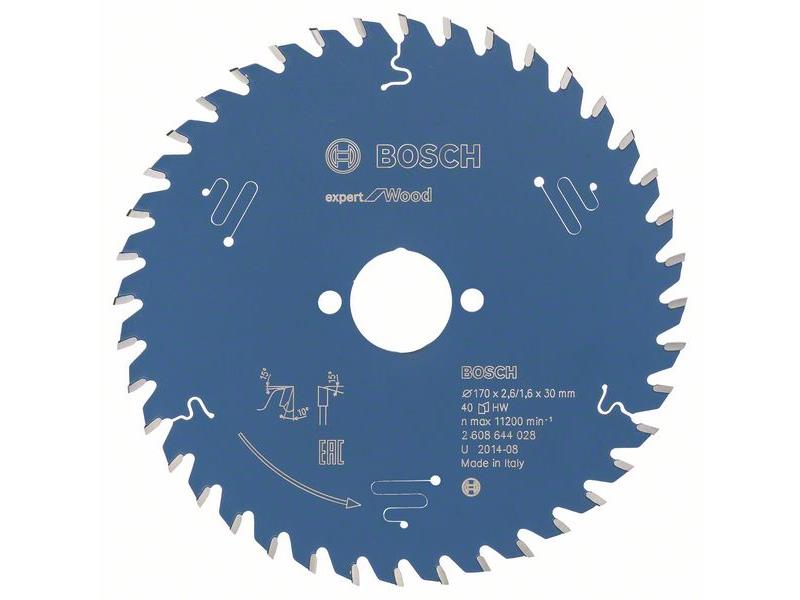 List za krožne žage Bosch Expert for Wood, Dimenzije: 170x30x2,6mm, Zob: 40, 2608644028