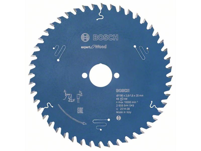 List za krožne žage Bosch Expert for Wood, Dimenzije: 190x30x2,6mm, Zob: 48, 2608644049