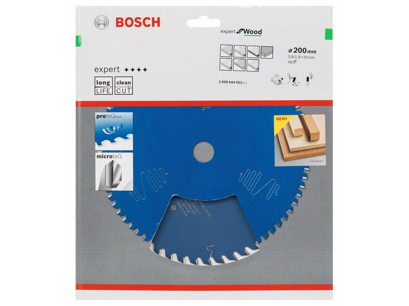 List za krožne žage Bosch Expert for Wood, Dimenzije: 200x30x2,8mm, Zob: 48, 2608644053