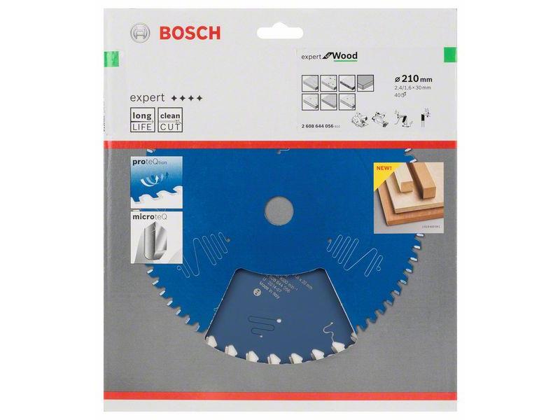 List za krožne žage Bosch Expert for Wood, Dimenzije: 210x30x2,4mm, Zob: 40, 2608644056