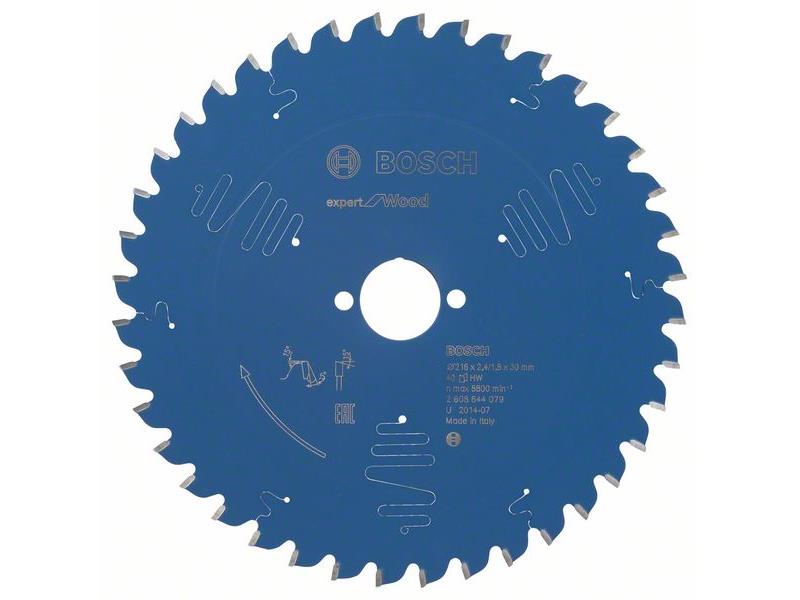 List za krožne žage Bosch Expert for Wood, Dimenzije: 216x30x2,4mm, Zob: 40, 2608644079