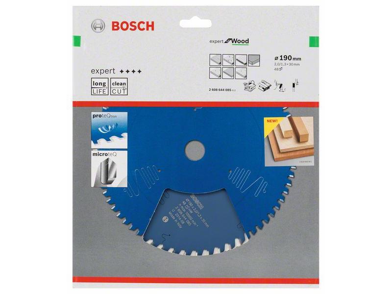 List za krožne žage Bosch Expert for Wood, Dimenzije: 190x30x2,0mm, Zob: 48, 2608644085