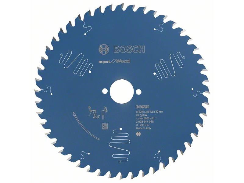 List za krožne žage Bosch Expert for Wood, Dimenzije: 220x30x2,6 mm, Zob: 48, 2608644088