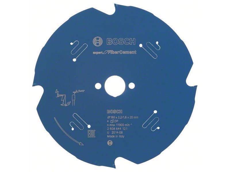 List za krožno žago Bosch, Expert for Fibre Cement, Dimenzije: 160x20x2,2mm, Zob: 4, 2608644121