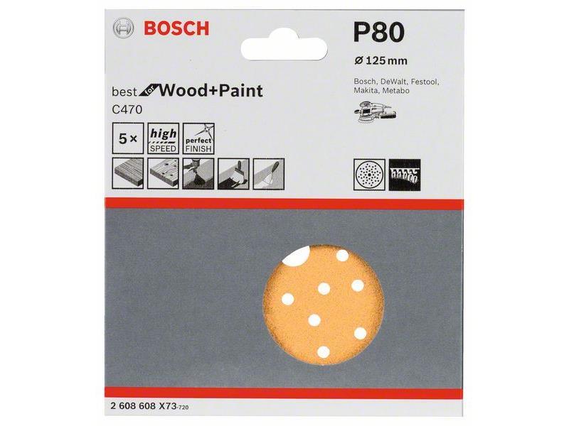 Brusilni list C470 Bosch, 125mm, 80, 2608608X73