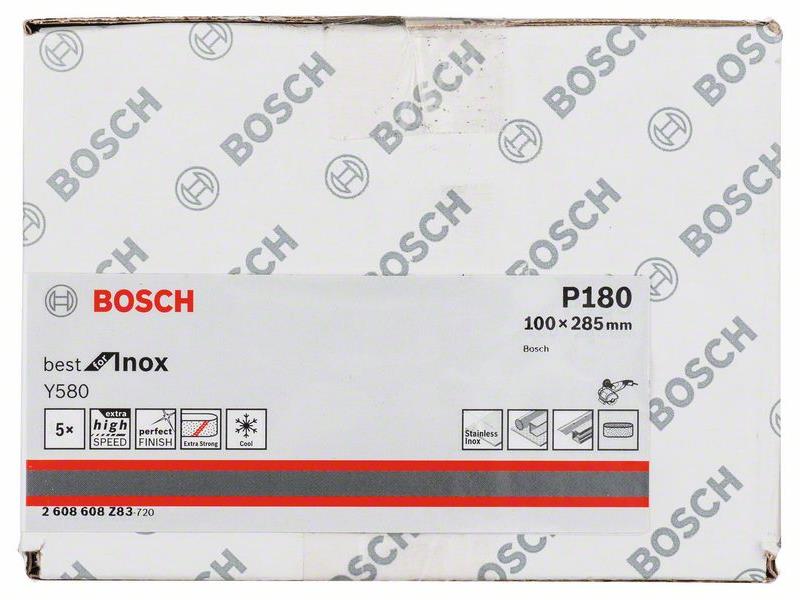Brusilni tulec Bosch Y580 , Dimenzije: 100 x 285 mm, 90 mm, Zrnatost: 180, 2608608Z83
