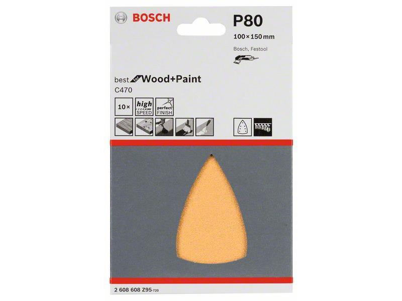 Brusilni list C470 Bosch, 100x150mm, 80, 2608608Z95