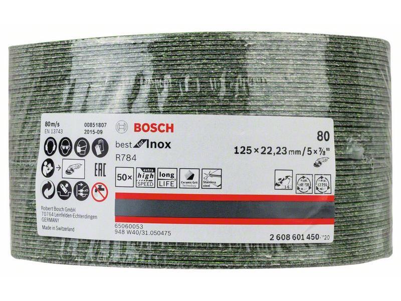 Vlaknena brusilna plošča R784, Best for Inox 125 mm, 22,23 mm, 80