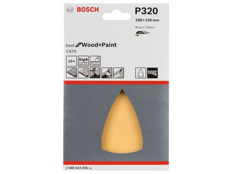 Brusilni list C470 Bosch, 100x150mm, 320, 2608624056