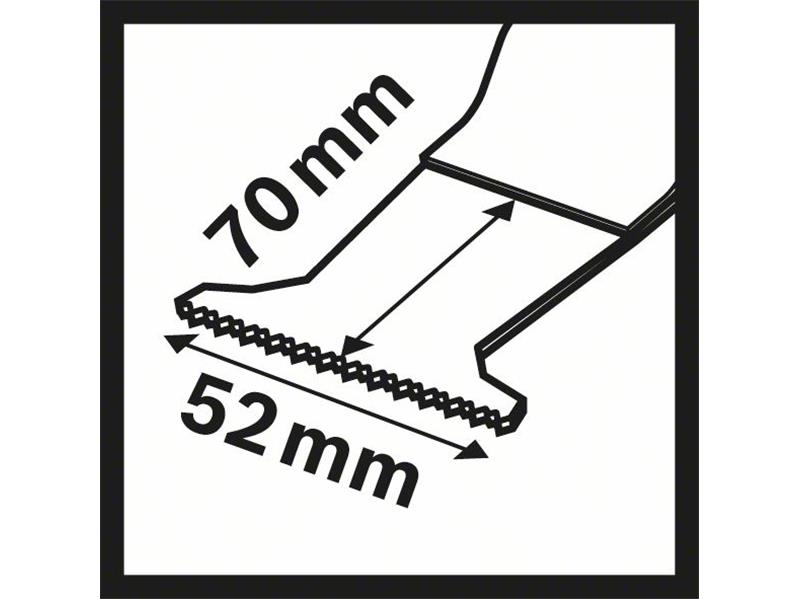 BIM Potopni žagin list Bosch MAII 52 APB, Wood and Metal, Dimenzije: 52x70mm, 2608662574