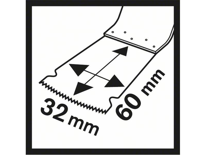 BIM Potopni žagin list Bosch PAIZ 32 APB, Wood and Metal, Dimenzije: 60x32mm, 2608662558