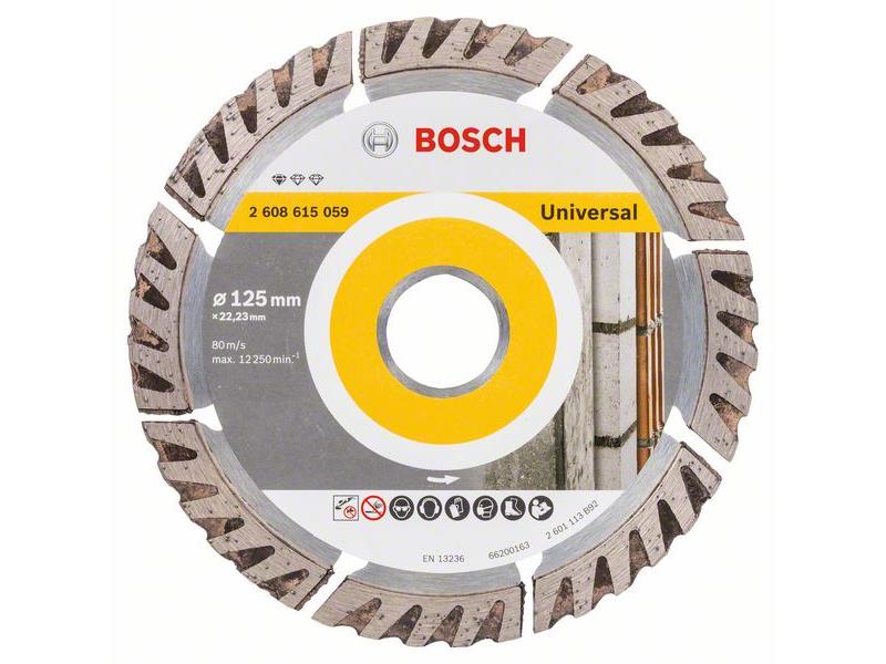 Diamantna rezalna plošča Bosch Standard for Universal, Dimenzije: 125x22.23x2x10mm, 2608615059