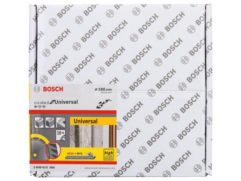 Diamantna rezalna plošča Bosch Standard for Universal, Pakiranje: 10kos, Dimenzije: 180x22,23x2,4x10mm, 2608615064