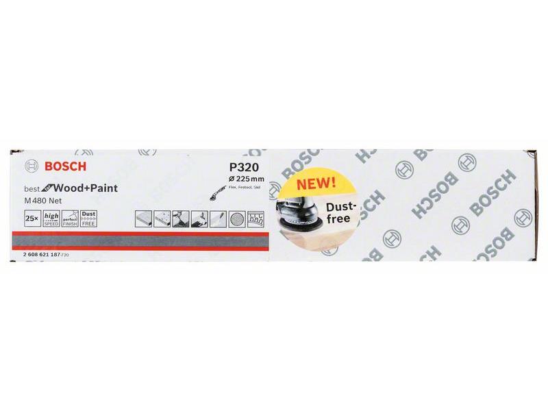 Brusni papir Bosch, 225mm, Zrnatost: 320, Pakiranje: 25kos, 2608900714