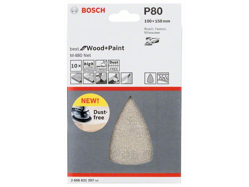 Brusilni list Bosch, Dimenzije: 100x150 mm, Zrnatost: 80, 2608621207