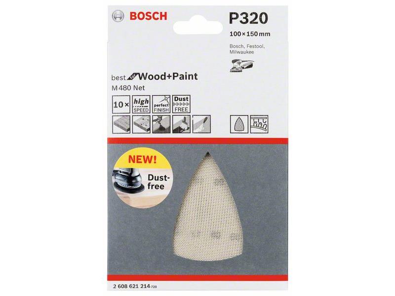 Brusilni list Bosch, Dimenzije: 100x150 mm, Zrnatost: 320, 2608621214