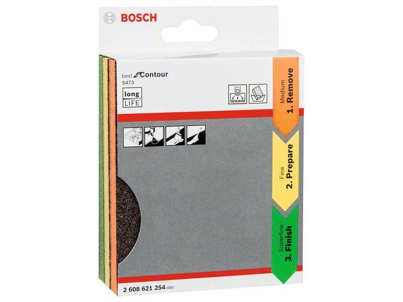 3-delni komplet brusilnih krožnikov Bosch M, F, SF , Dimenzije: 98x120x13mm, Pakiranje: 5 kos, 2608621254