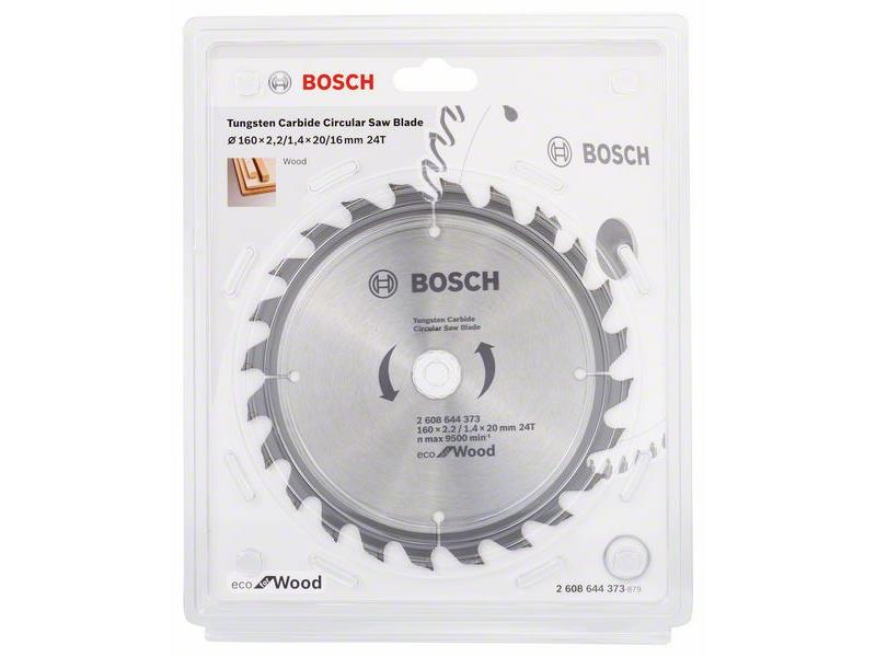 List za krožno žago Bosch Eco for Wood, Dimenzije: 160x2,2/1,4x20mm, Zob: 24, 2608644373