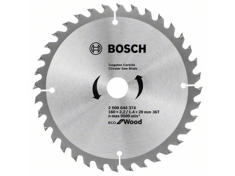 List za krožno žago Bosch Eco for Wood, Dimenzije: 160x2,2/1,4x20mm, Zob: 36, 2608644374