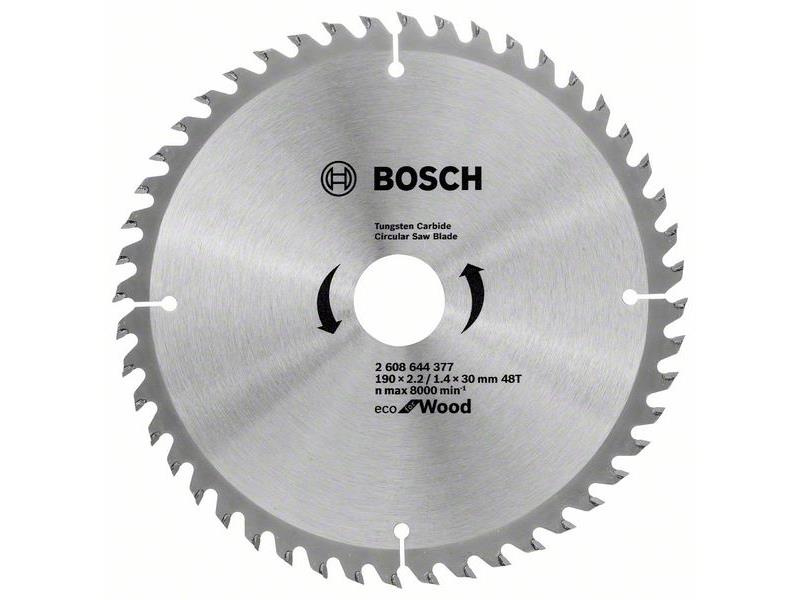 List za krožno žago Bosch Eco for Wood, Dimenzije: 190x2,2/1,4x30mm, Zob: 48, 2608644377