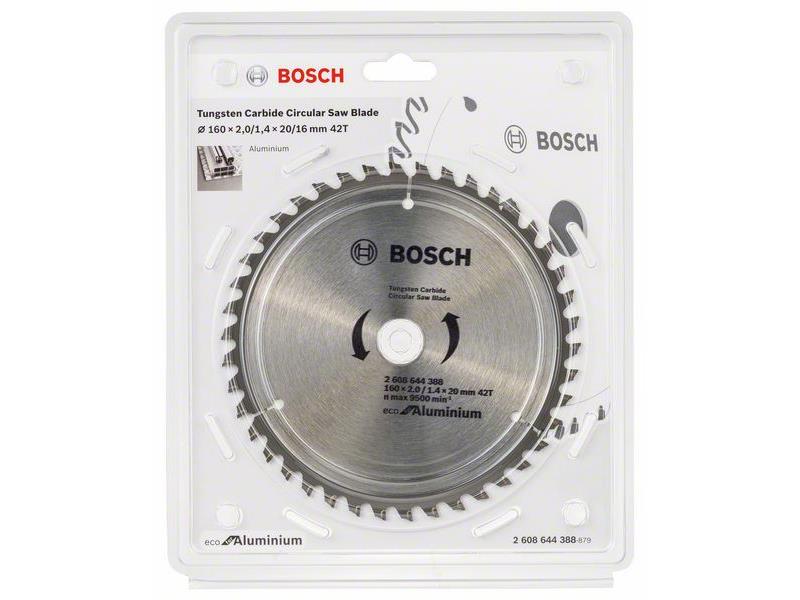 List za krožno žago Bosch Eco for Aluminium, Dimenzije: 160x20x2mm, Zob: 42, 2608644388