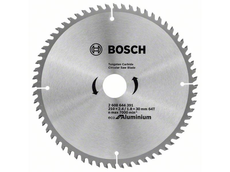 List za krožno žago Bosch Eco for Aluminium, Dimenzije: 210x2,4/1,8x30mm, Zob: 64, 2608644391