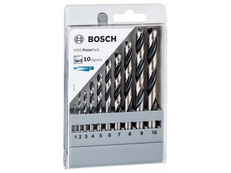 10-delni komplet spiralnih svedrov Bosch HSS PointTeQ, 1-10mm, 2608577348
