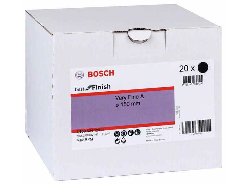 Flis Bosch, zelo fina zrnatost Very fine A, plošča 150mm, 2608624124