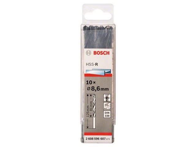 HSS Sveder za kovino Bosch DIN 338, Pakiranje: 10kos, Dimenzije: 8,6x81x125mm, 2608596607